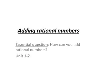 adding rational numbers