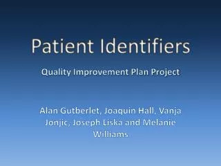 patient identifiers