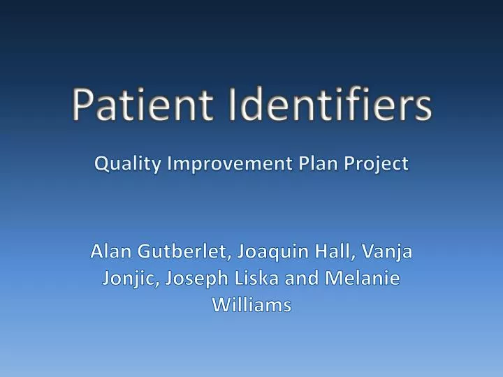 patient identifiers