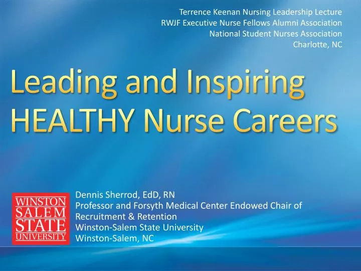 leading and inspiring healthy nurse careers