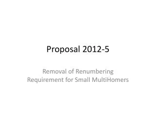 Proposal 2012-5