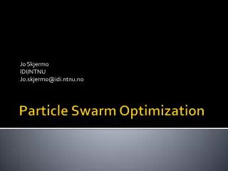 Particle Swarm Optimization