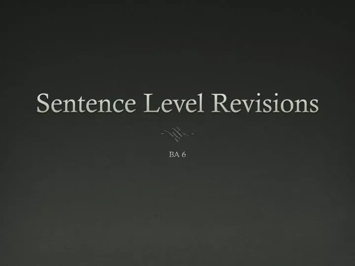 sentence level revisions