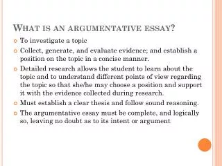 what is an argumentative essay