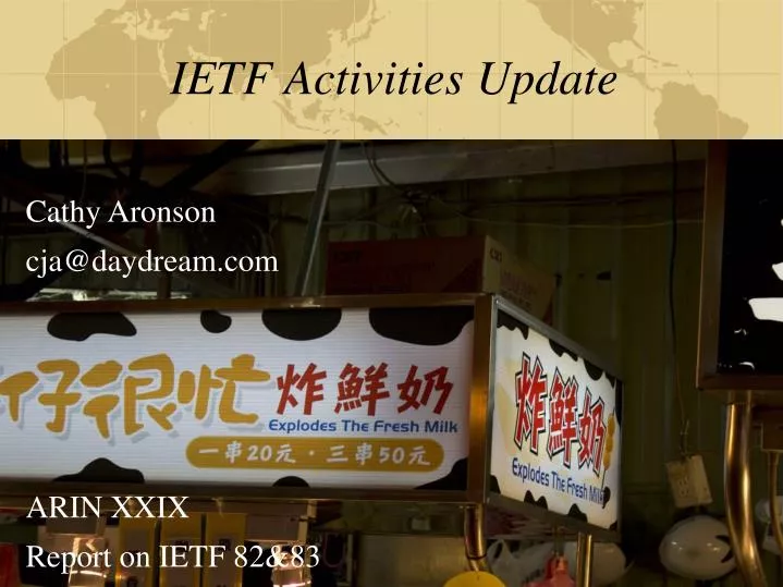 ietf activities update