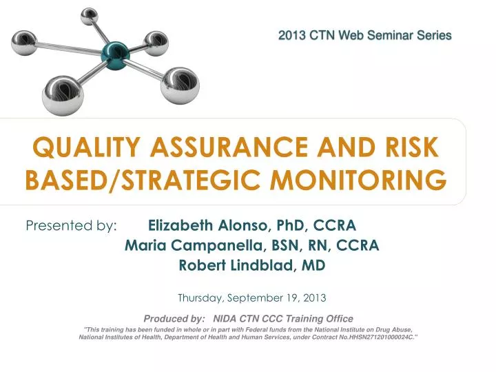 quality assurance and risk based strategic monitoring