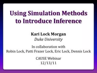 Using Simulation Methods to Introduce Inference