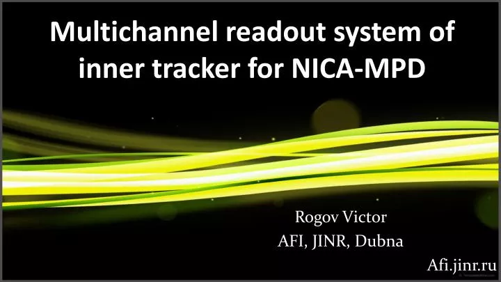 multichannel readout system of inner tracker for nica mpd