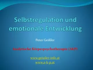 selbstregulation und emotionale entwicklung