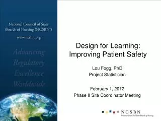 Design for Learning: Improving Patient Safety