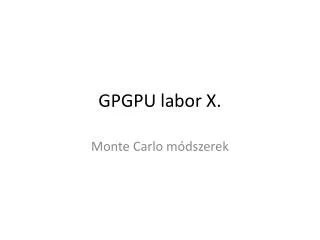 GPGPU labor X .