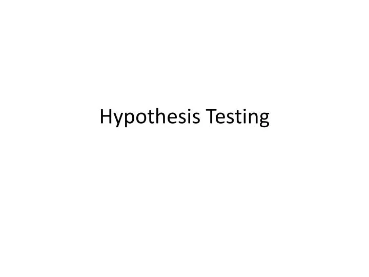 hypothesis testing