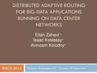 Distributed Adaptive Routing for Big-Data Applications Running on Data Center Networks