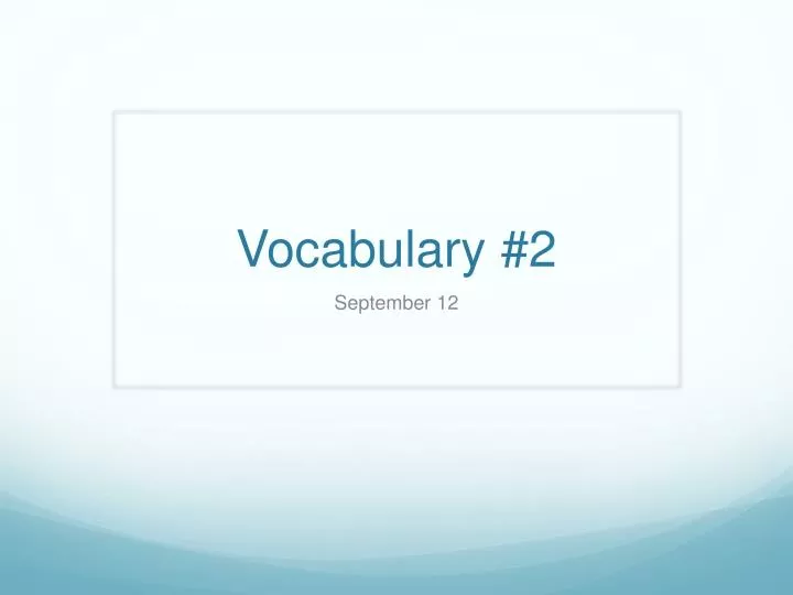 vocabulary 2