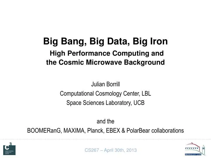 big bang big data big iron high performance computing and the cosmic microwave background