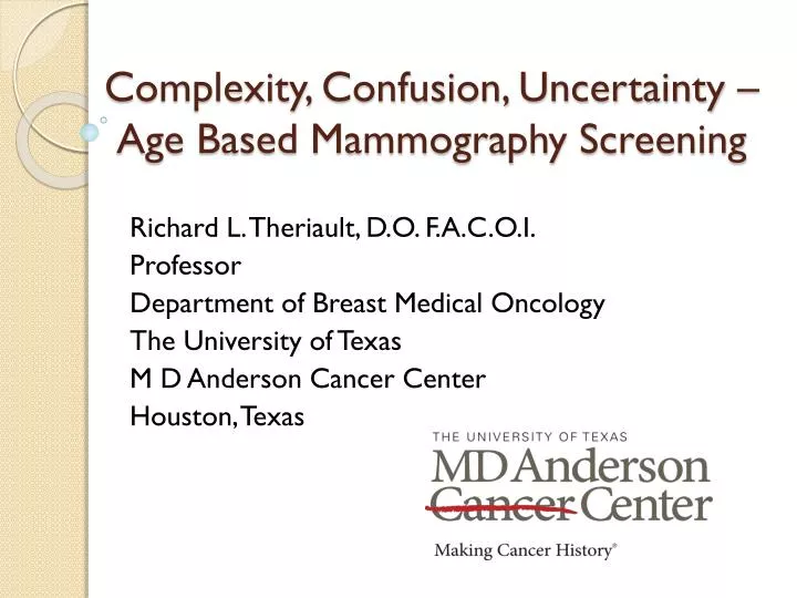 complexity confusion uncertainty age based mammography screening