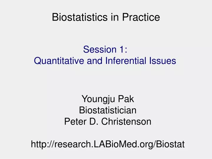 biostatistics in practice