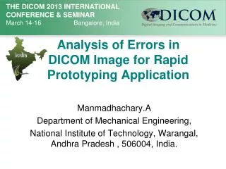 Analysis of Errors in DICOM Image for Rapid Prototyping Application