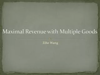 Maximal Revenue with Multiple Goods