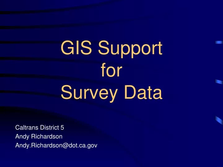 gis support for survey data