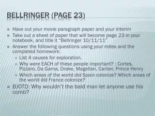 Bellringer (page 23)