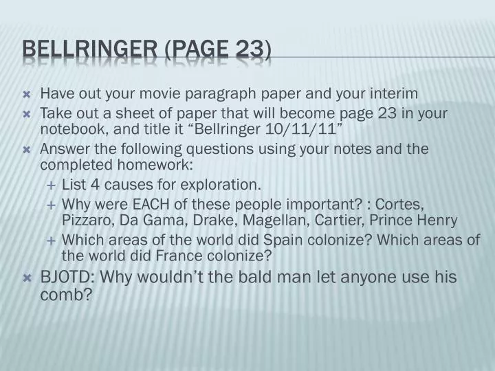 bellringer page 23