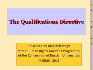 The Qualifications Directive