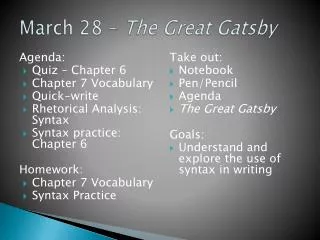 March 28 – The Great Gatsby