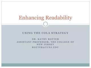 Enhancing Readability