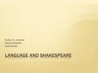 Language and Shakespeare