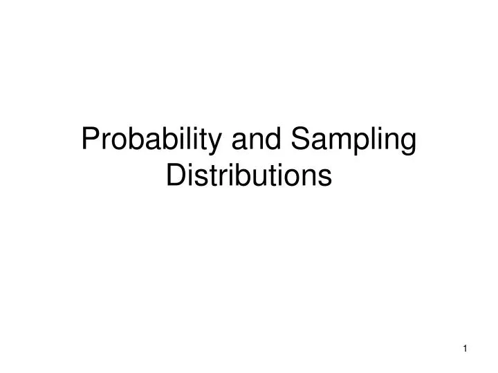 probability and sampling distributions