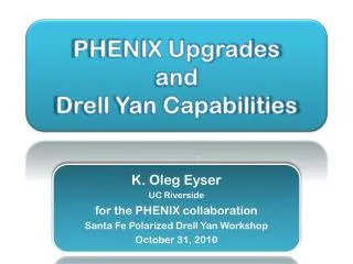 PHENIX Upgrades and Drell Yan Capabilities