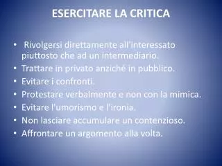 esercitare la critica