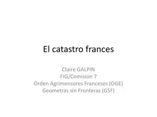 el catastro frances