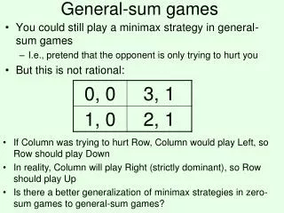 General-sum games