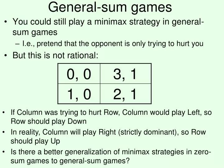 general sum games