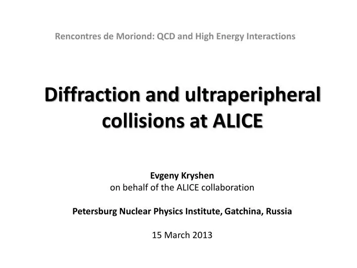 diffraction and ultraperipheral collisions at alice