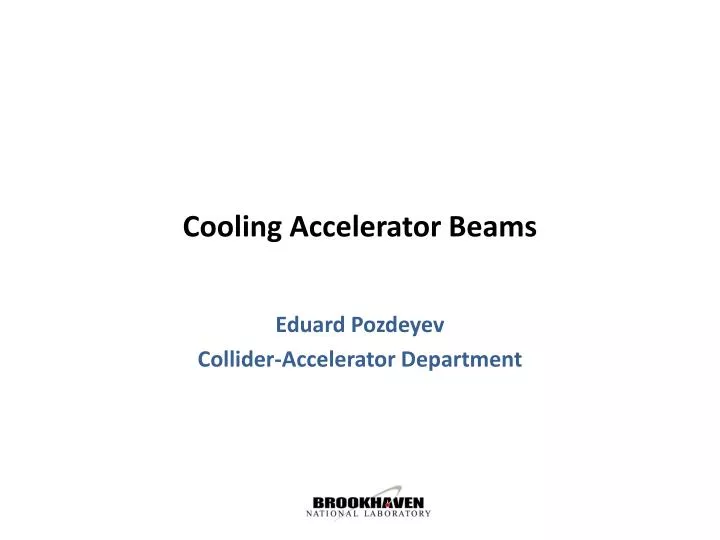 cooling accelerator b eams