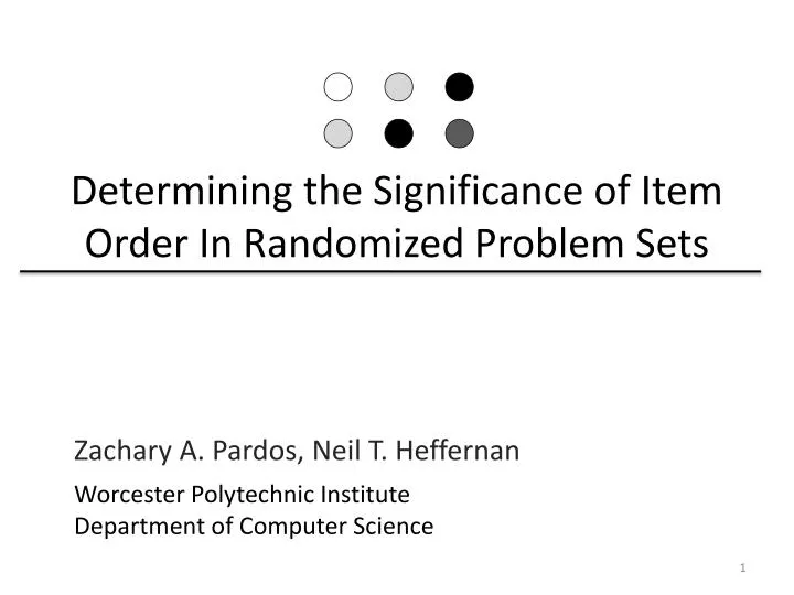 determining the significance of item order in randomized problem sets