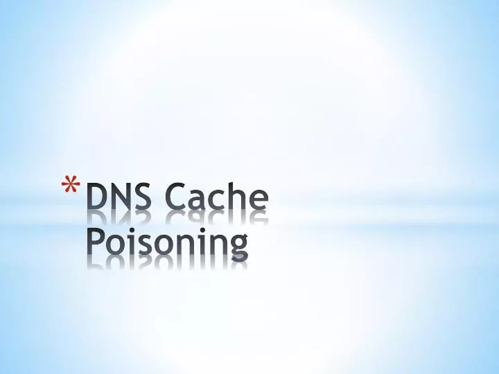 dns cache poisoning