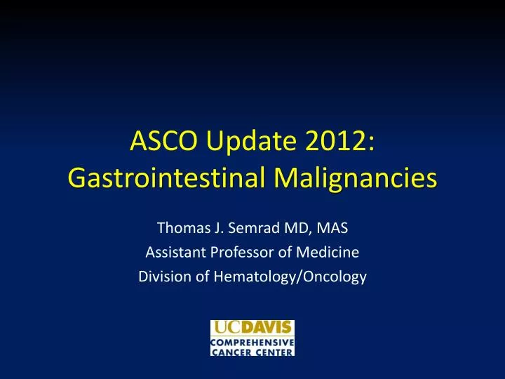 asco update 2012 gastrointestinal malignancies