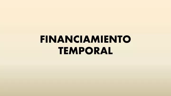 financiamiento temporal