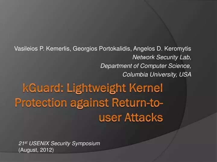 kguard lightweight kernel protection against return to user attacks