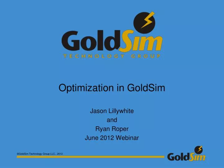 optimization in goldsim