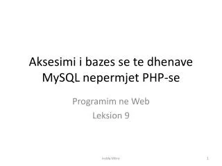 aksesimi i bazes se te dhenave mysql nepermjet php se