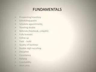 FUNDAMENTALS