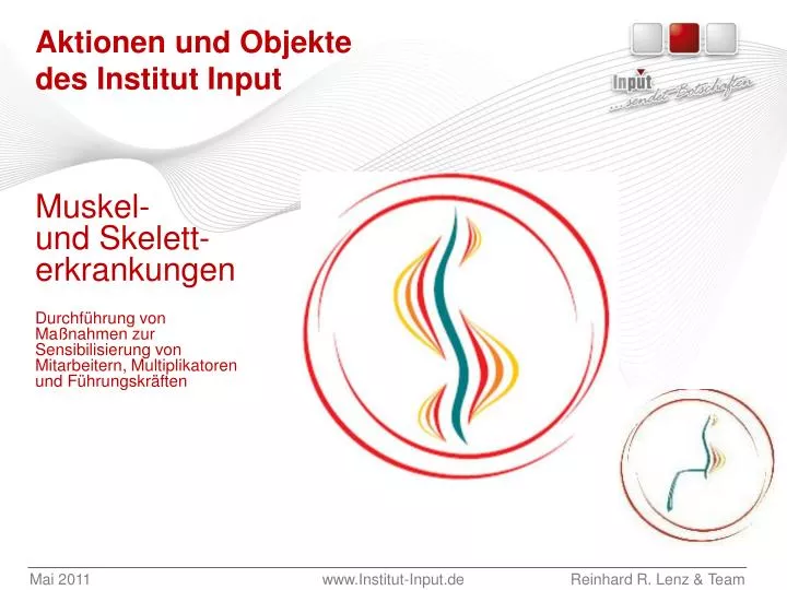 aktionen und objekte des institut input