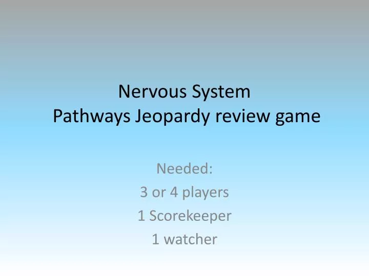 nervous system p athways jeopardy review game