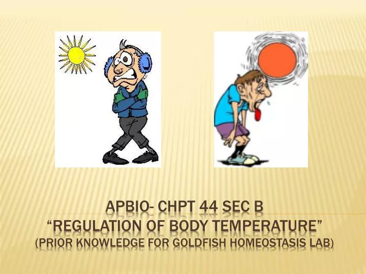 apbio chpt 44 sec b regulation of body temperature prior knowledge for goldfish homeostasis lab