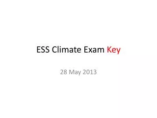 ESS Climate Exam Key